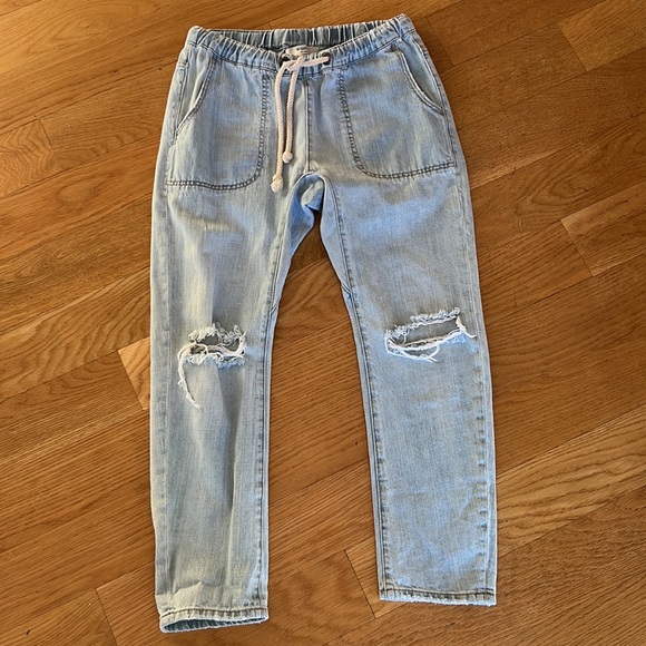 One Teaspoon Shabbies Drawstring Boyfriend Jeans size XS Hustler Color - Picture 7 of 11